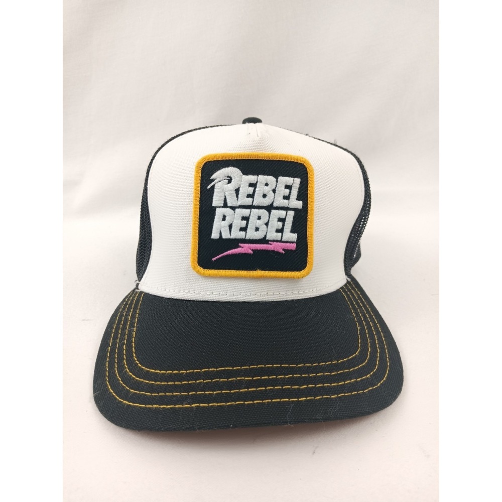 American Needle David Bowie Rebel Rebel Snap Back Hat‎ White Black Trucker